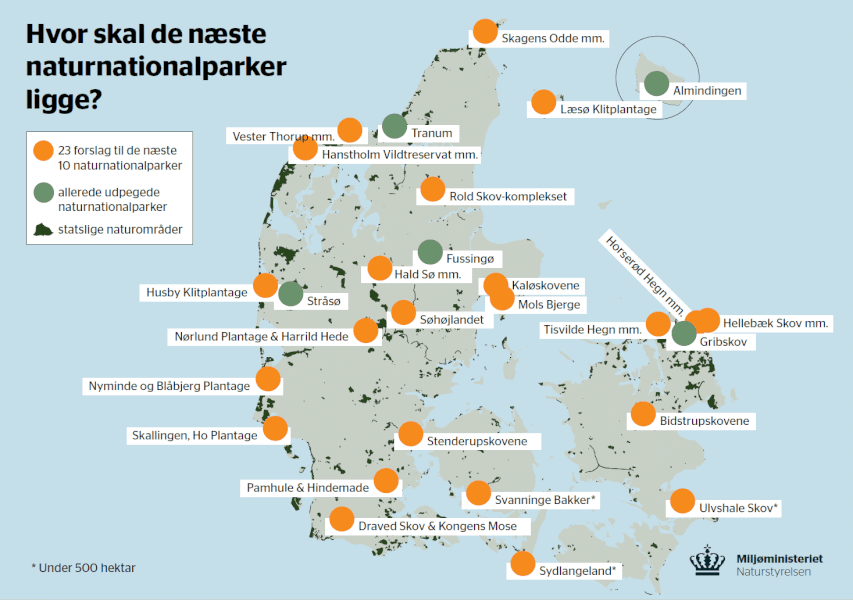 23 områder udvalgt som mulig naturnationalpark