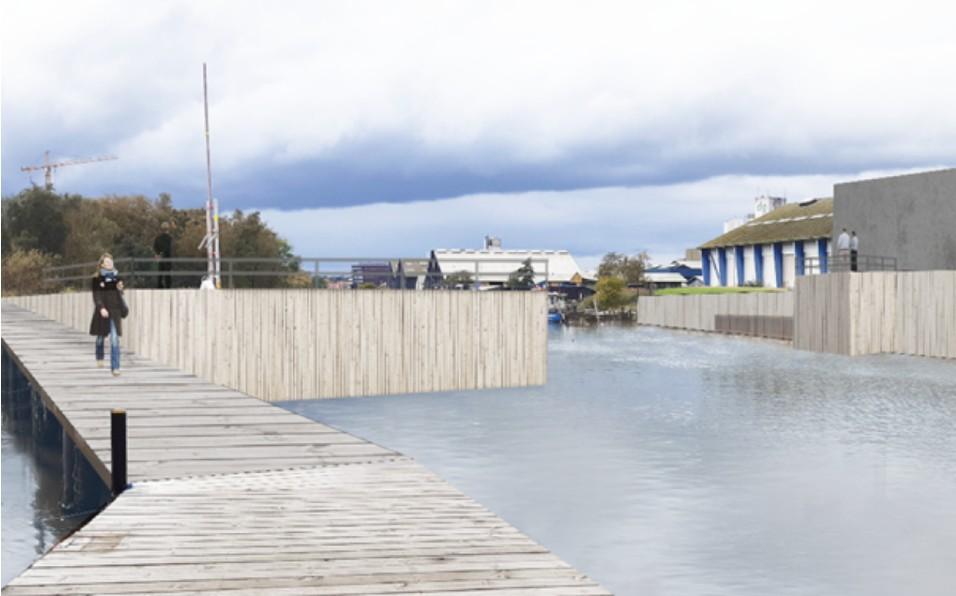 Kolding højvandssikrer havneområdet