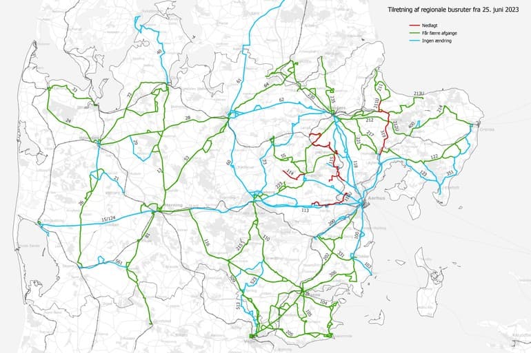 Beskæringer af busruter i Midtjylland ensstemmigt vedtaget